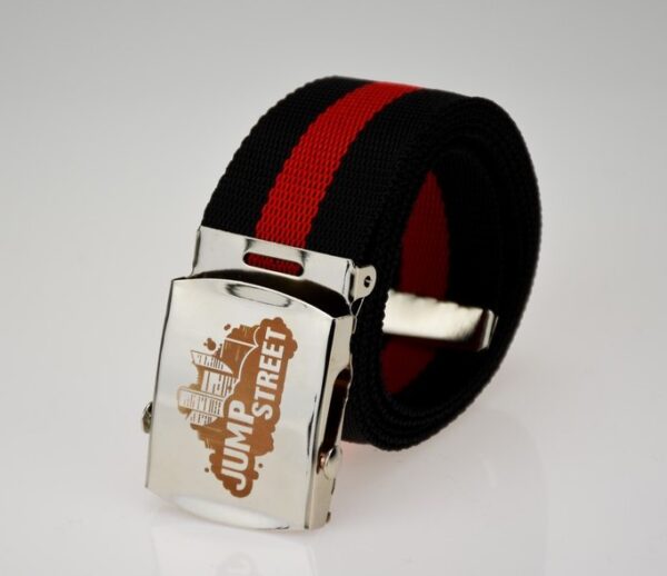 Pasek streetwear Jump street CITY SILVER & BLACK RED - obrazek 3