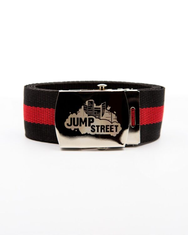 Pasek streetwear Jump street CITY SILVER & BLACK RED